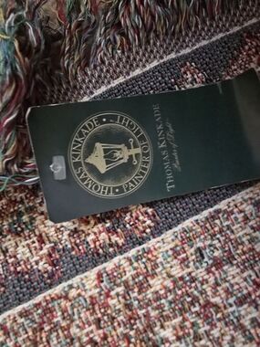 Y2k Thomas Kinkade Painter Light Woven Tapestry‎ Throw Blanket Holiday 2002 NWT